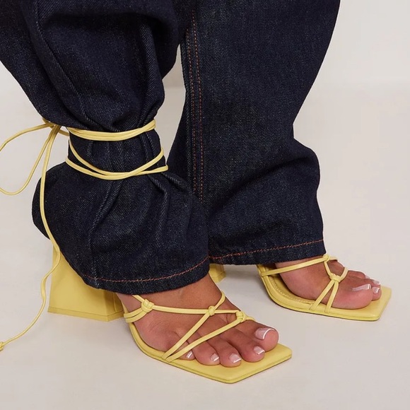 NAKD Knot Detail Heels Yellow - Picture 2 of 7